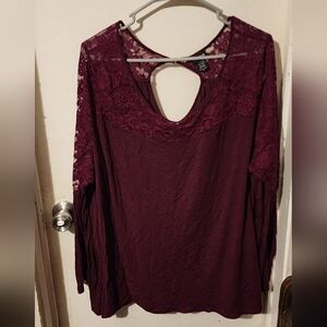 Torrid Deep Red Lace Top